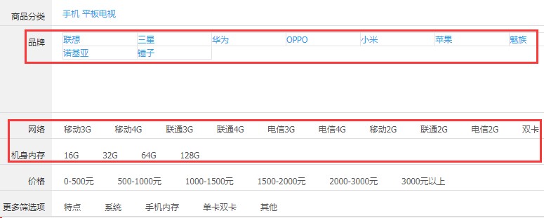 显示品牌和规格数据需求