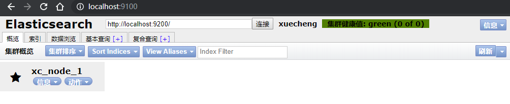 Elasticsearch-head插件运行界面